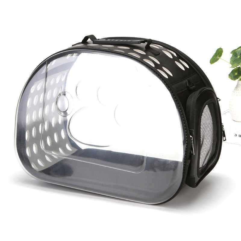 KFX-1695677 Portable Breathable Cat and Dog Backpack with Transparent Design and Ergonomic Strap