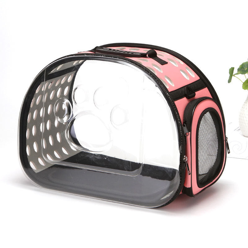 KFX-1695677 Portable Breathable Cat and Dog Backpack with Transparent Design and Ergonomic Strap