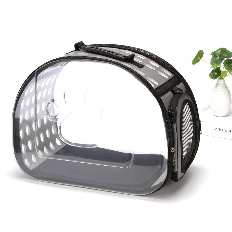KFX-1695677 Portable Breathable Cat and Dog Backpack with Transparent Design and Ergonomic Strap