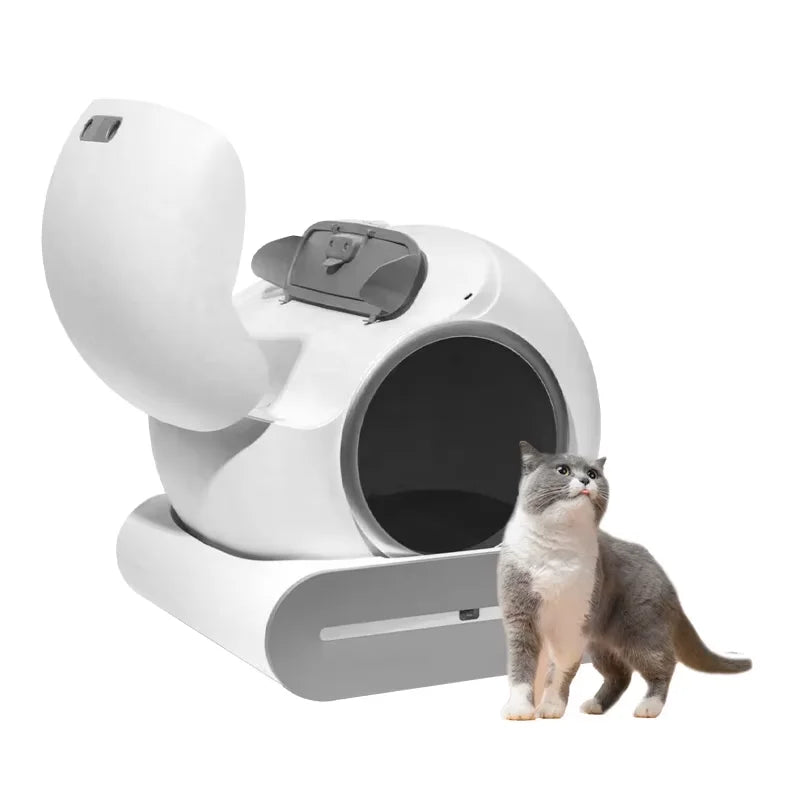 KFX-169683 Large 65L Smart Cat Litter Box with Easy Clean Design, Wide Entry, and APP Control