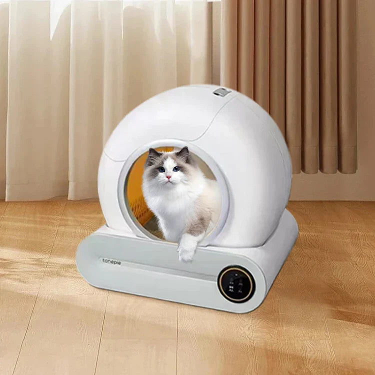 KFX-169683 Large 65L Smart Cat Litter Box with Easy Clean Design, Wide Entry, and APP Control