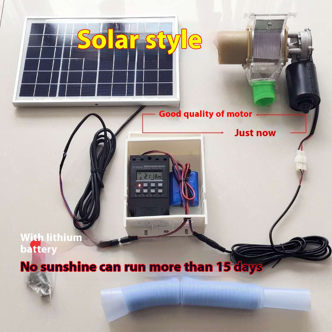 KFX-1697213 Solar-Powered Automatic Chicken and Duck Feeder with Timer and Watertight Design