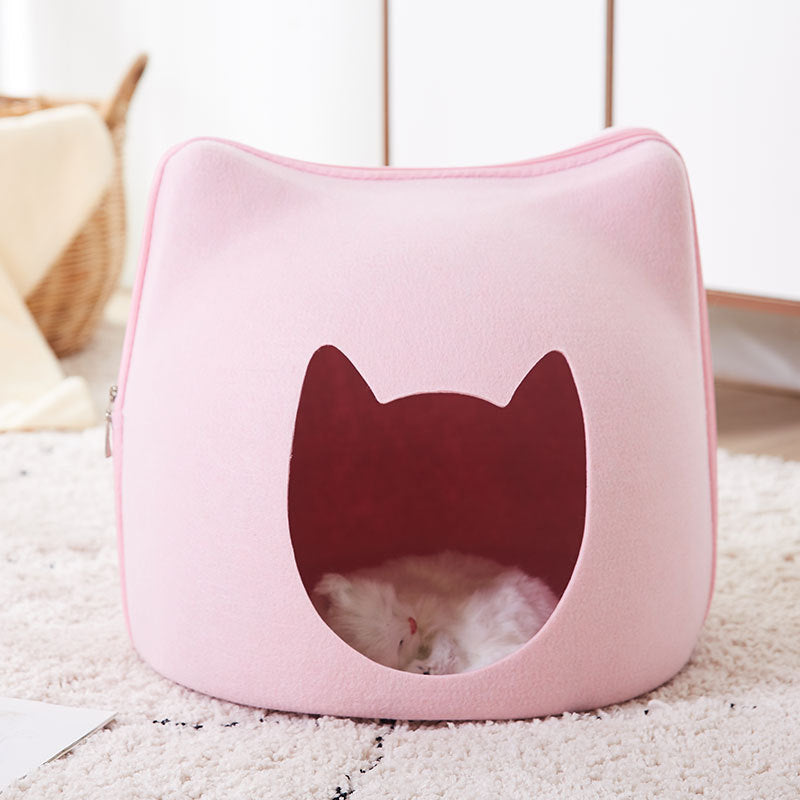 KFX-1697469 Cozy Felt Cat Bed for Deep Sleep in Multiple Colors