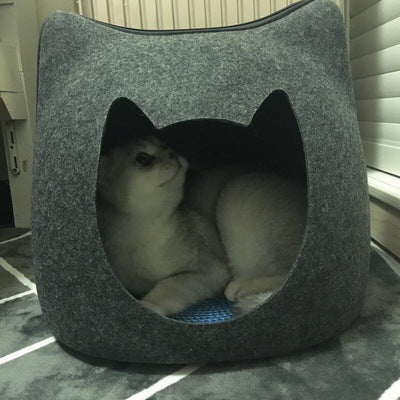 KFX-1697469 Cozy Felt Cat Bed for Deep Sleep in Multiple Colors