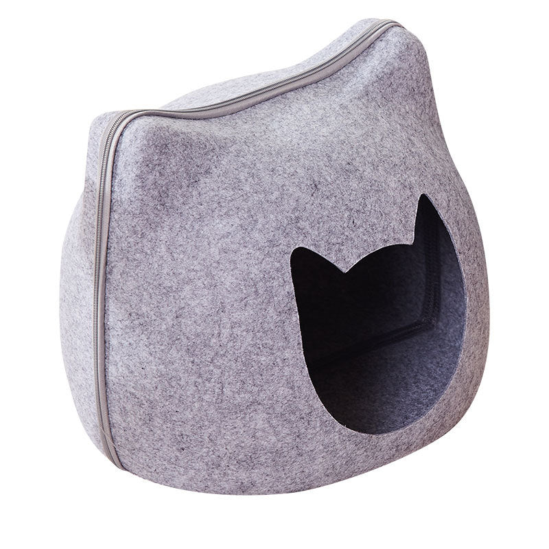 KFX-1697469 Cozy Felt Cat Bed for Deep Sleep in Multiple Colors