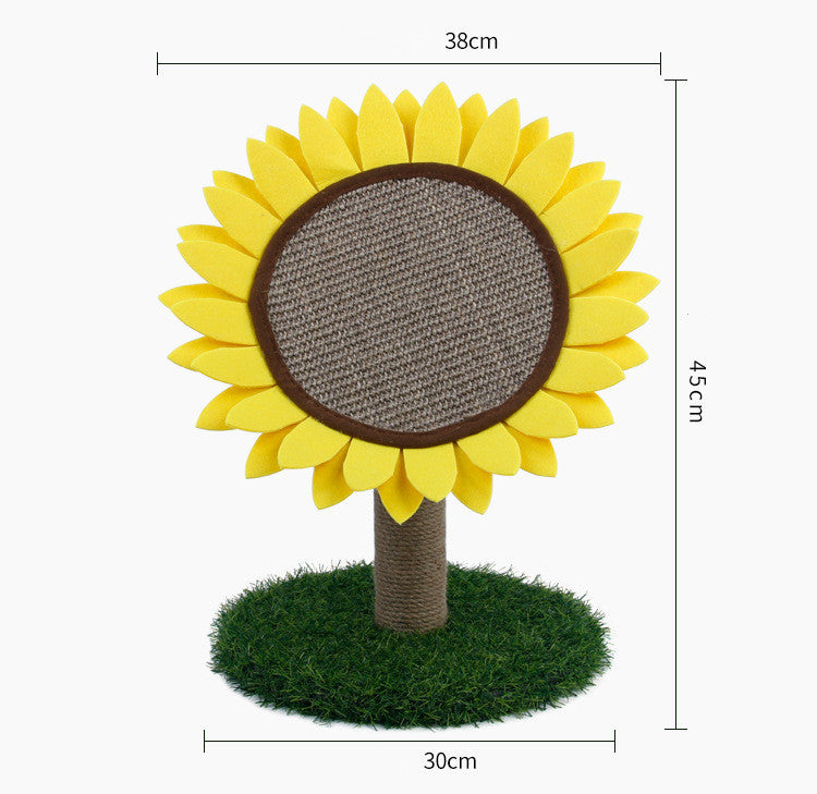 KFX-1699389 Sisal Sunflower Cat Scratcher with Grinding Plate and Plush Base