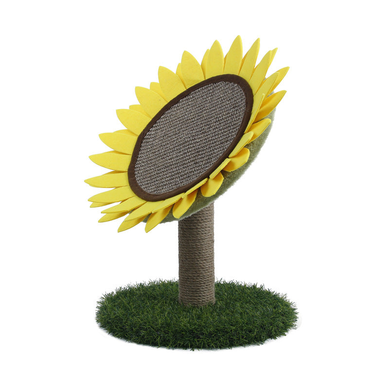 KFX-1699389 Sisal Sunflower Cat Scratcher with Grinding Plate and Plush Base