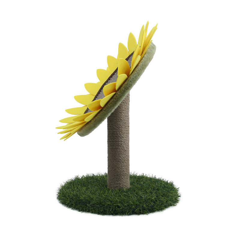 KFX-1699389 Sisal Sunflower Cat Scratcher with Grinding Plate and Plush Base