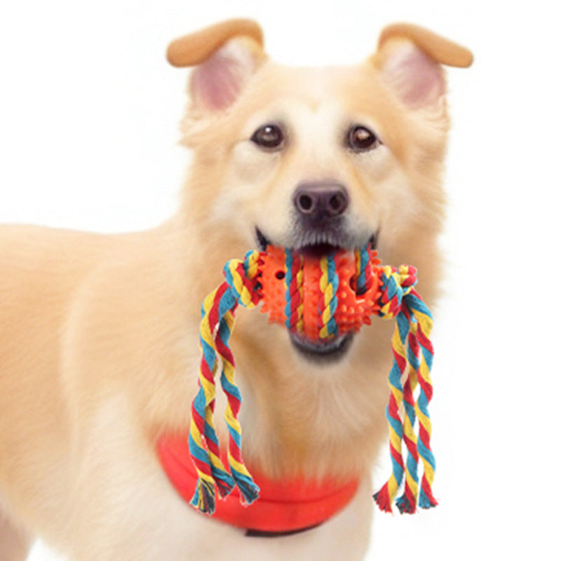KFX-1701821 Durable Molar Teeth Cleaning Dog Rope Bite Balls in Various Colors