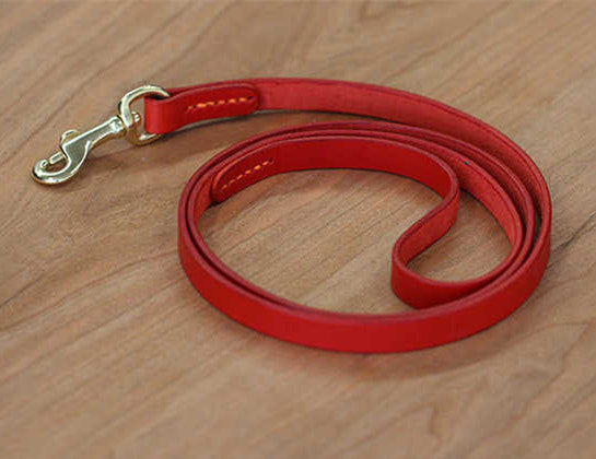 KFX-1702973 Leather Pet Traction Strap in Blue, Green, or Red - 1.2cm/1.8cm Width, 120cm Length, Suitable for Dogs Up to 35KG