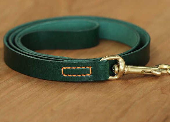 KFX-1702973 Leather Pet Traction Strap in Blue, Green, or Red - 1.2cm/1.8cm Width, 120cm Length, Suitable for Dogs Up to 35KG