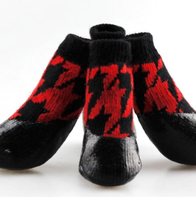 KFX-1705789 Large Waterproof Pet Socks for Golden Retrievers - Cotton Yarn, Slip-Resistant Design, High Opening