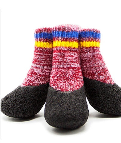 KFX-1705789 Large Waterproof Pet Socks for Golden Retrievers - Cotton Yarn, Slip-Resistant Design, High Opening