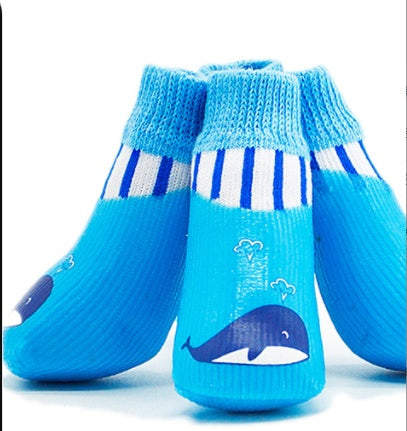 KFX-1705789 Large Waterproof Pet Socks for Golden Retrievers - Cotton Yarn, Slip-Resistant Design, High Opening