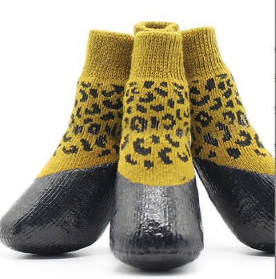 KFX-1705789 Large Waterproof Pet Socks for Golden Retrievers - Cotton Yarn, Slip-Resistant Design, High Opening