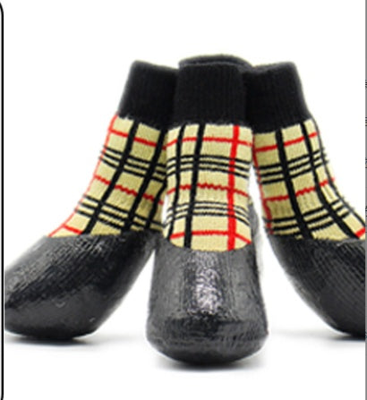 KFX-1705789 Large Waterproof Pet Socks for Golden Retrievers - Cotton Yarn, Slip-Resistant Design, High Opening