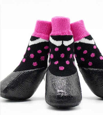 KFX-1705789 Large Waterproof Pet Socks for Golden Retrievers - Cotton Yarn, Slip-Resistant Design, High Opening