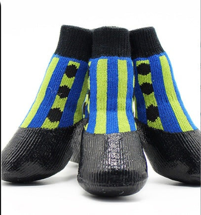 KFX-1705789 Large Waterproof Pet Socks for Golden Retrievers - Cotton Yarn, Slip-Resistant Design, High Opening