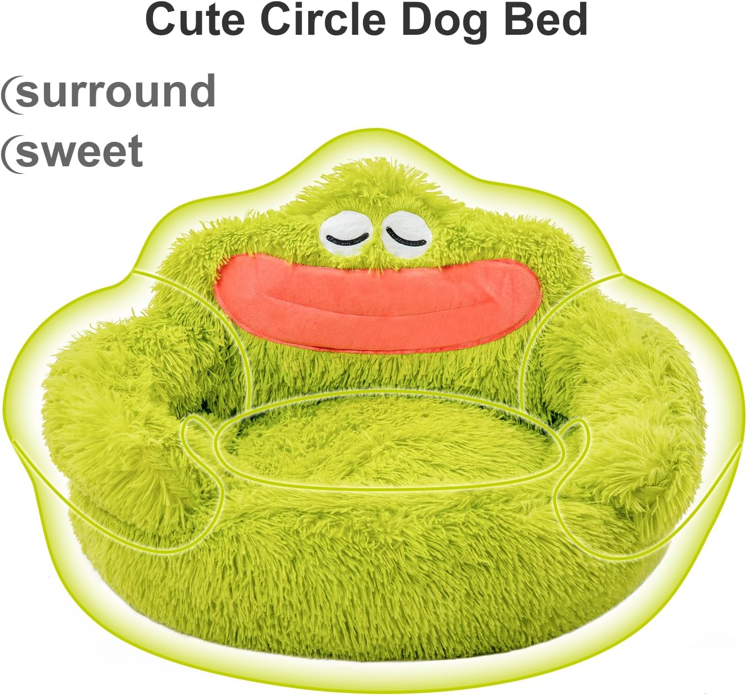 KFX-1706429 Cozy Plush Indoor Donut Bed for Small Dogs and Cats, Anti-Anxiety Design, Soft & Comfortable