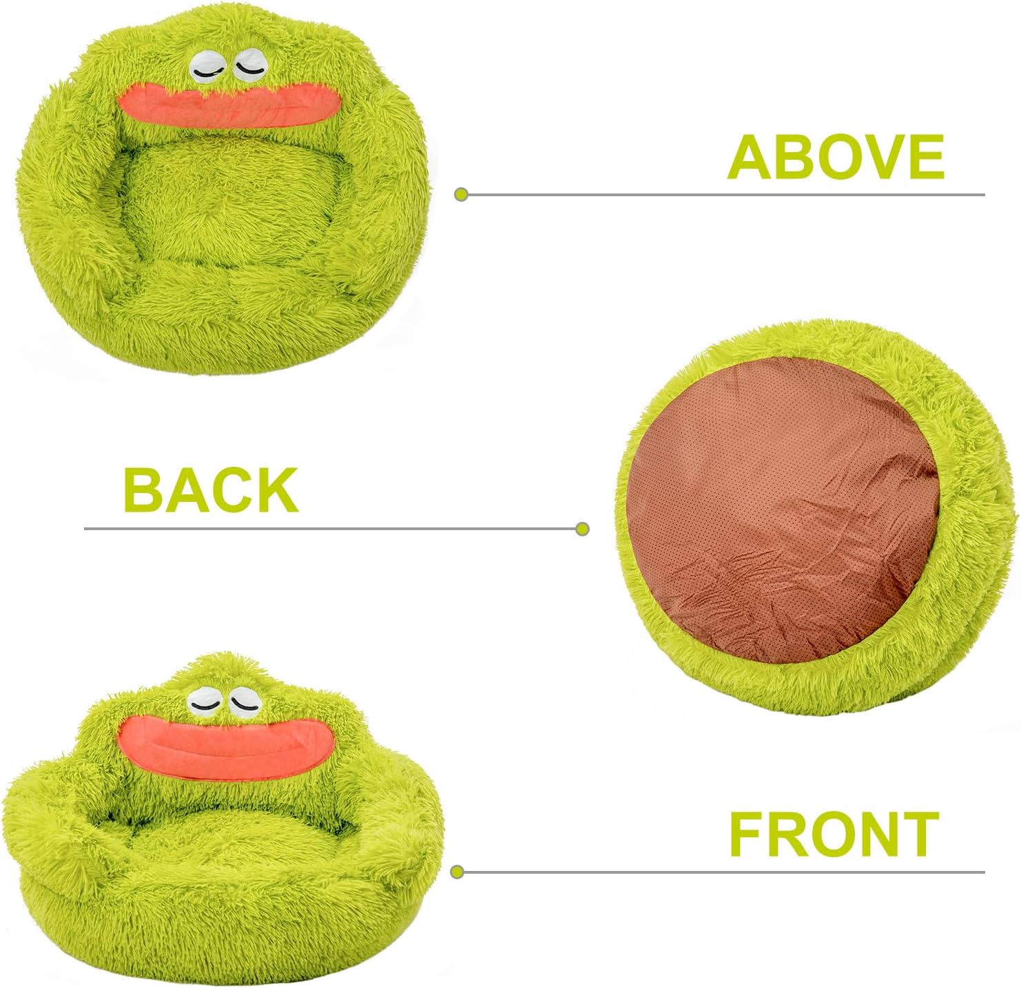 KFX-1706429 Cozy Plush Indoor Donut Bed for Small Dogs and Cats, Anti-Anxiety Design, Soft & Comfortable