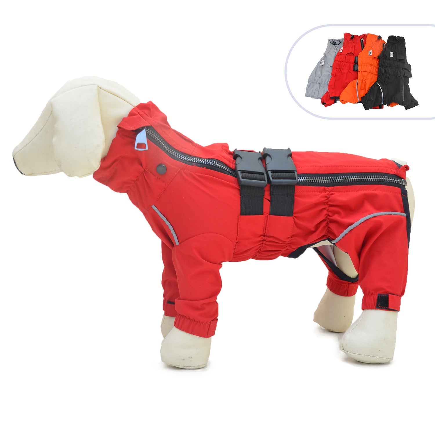KFX-1706557 Outdoor Waterproof Dog Raincoat for All Breeds – Multiple Sizes Available