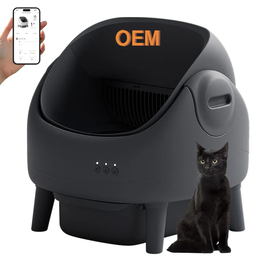 KFX-170835 Extra Large Automatic Cat Litter Box with Easy Clean Features and Remote Control
