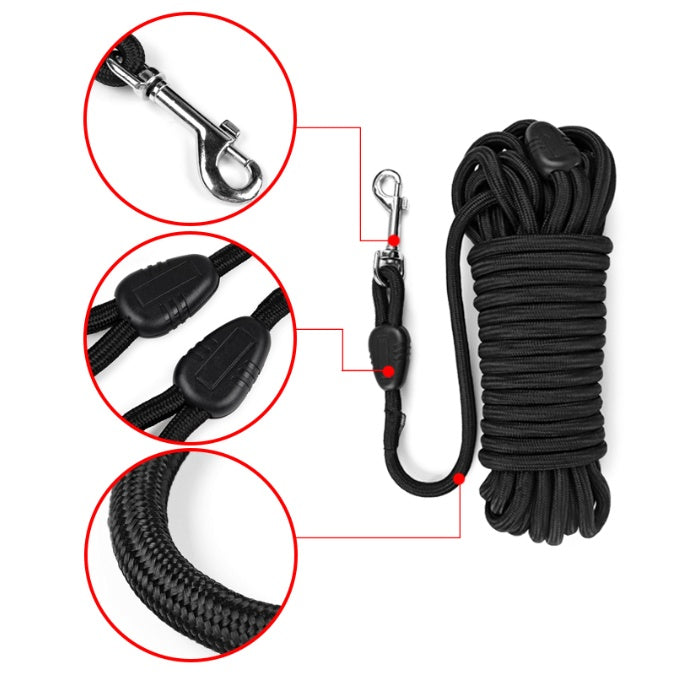 KFX-1708733 Durable Nylon Dog Leash for Medium and Large Dogs - Long Tracking Round Rope Options Available