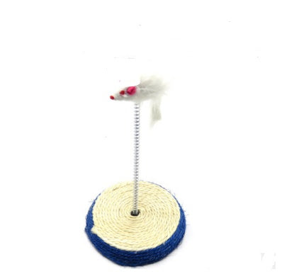 KFX-1709757 Wooden Cat Stick Toy with Hemp Feather Rope and Bell for Playful Kittens