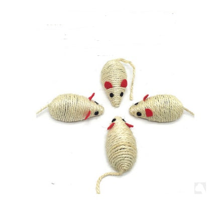 KFX-1709757 Wooden Cat Stick Toy with Hemp Feather Rope and Bell for Playful Kittens