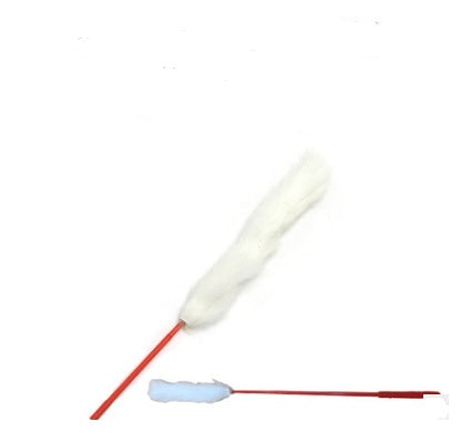 KFX-1709757 Wooden Cat Stick Toy with Hemp Feather Rope and Bell for Playful Kittens