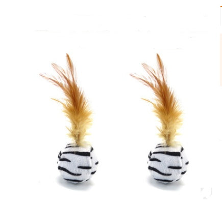 KFX-1709757 Wooden Cat Stick Toy with Hemp Feather Rope and Bell for Playful Kittens