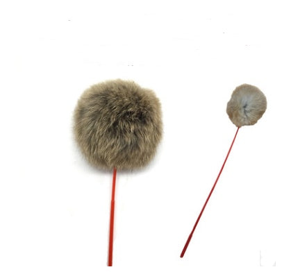 KFX-1709757 Wooden Cat Stick Toy with Hemp Feather Rope and Bell for Playful Kittens