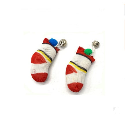 KFX-1709757 Wooden Cat Stick Toy with Hemp Feather Rope and Bell for Playful Kittens