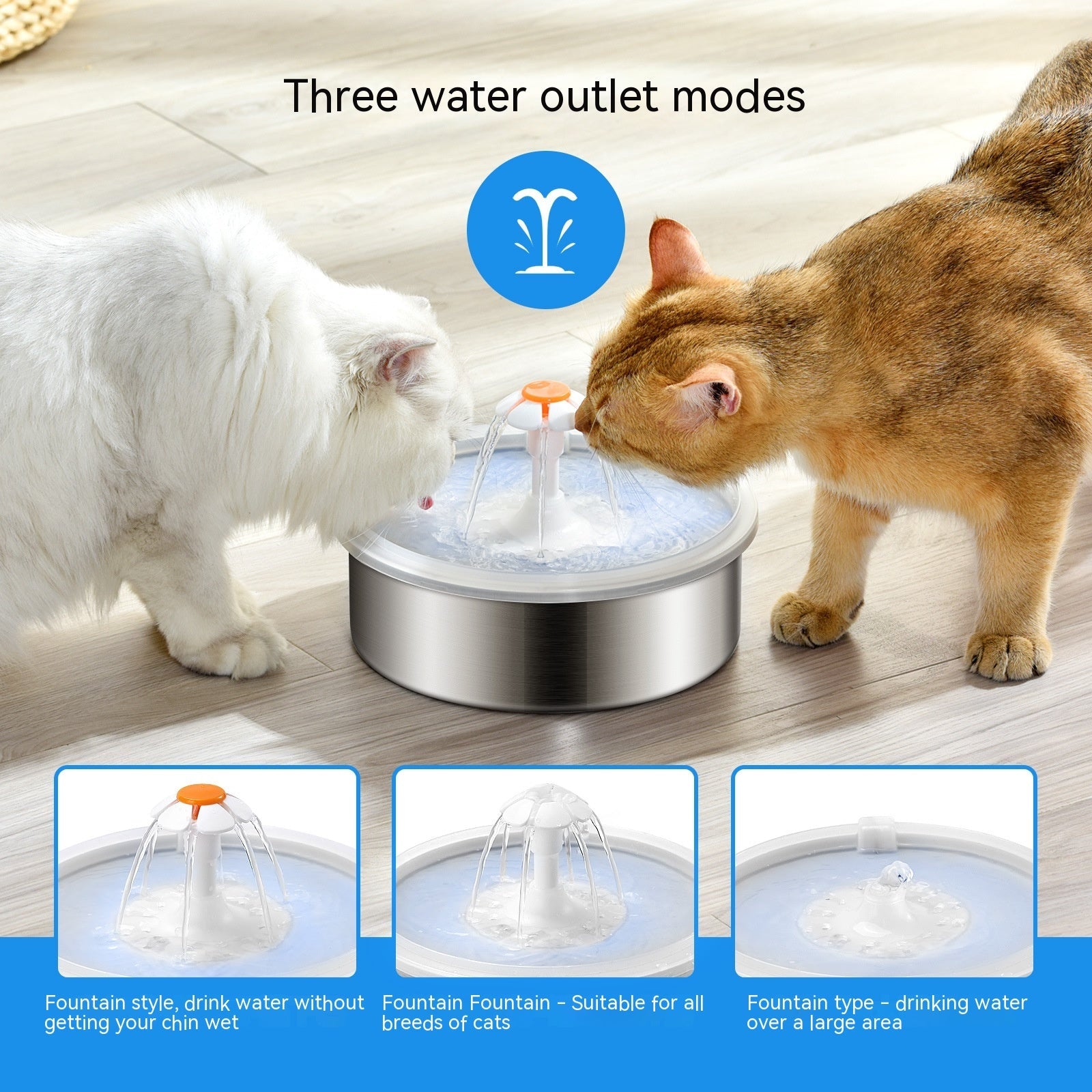 KFX-1710781 Stainless Steel Electric Pet Water Dispenser with 2.2L Capacity