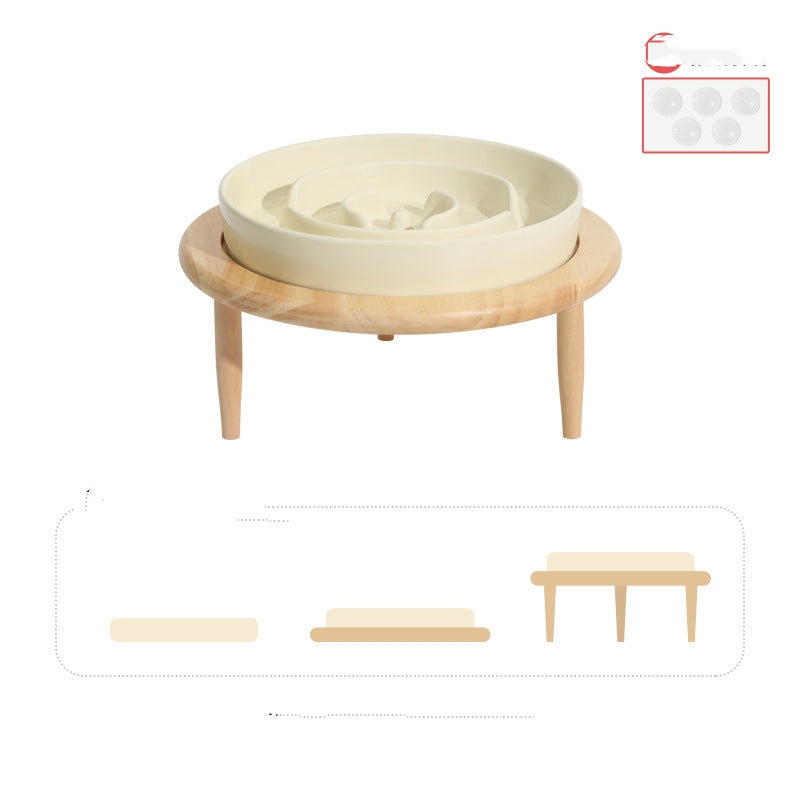KFX-1710909 Ceramic Slow Feeding Bowl for Dogs with Neck Protection - Available in Multiple Colors