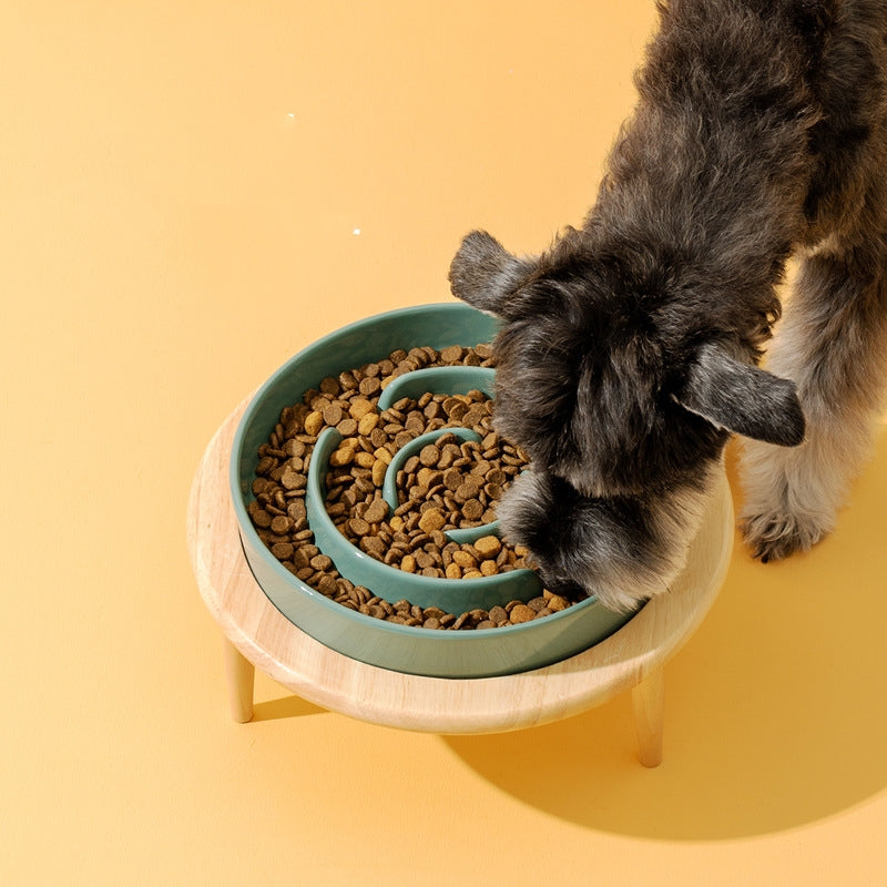 KFX-1710909 Ceramic Slow Feeding Bowl for Dogs with Neck Protection - Available in Multiple Colors