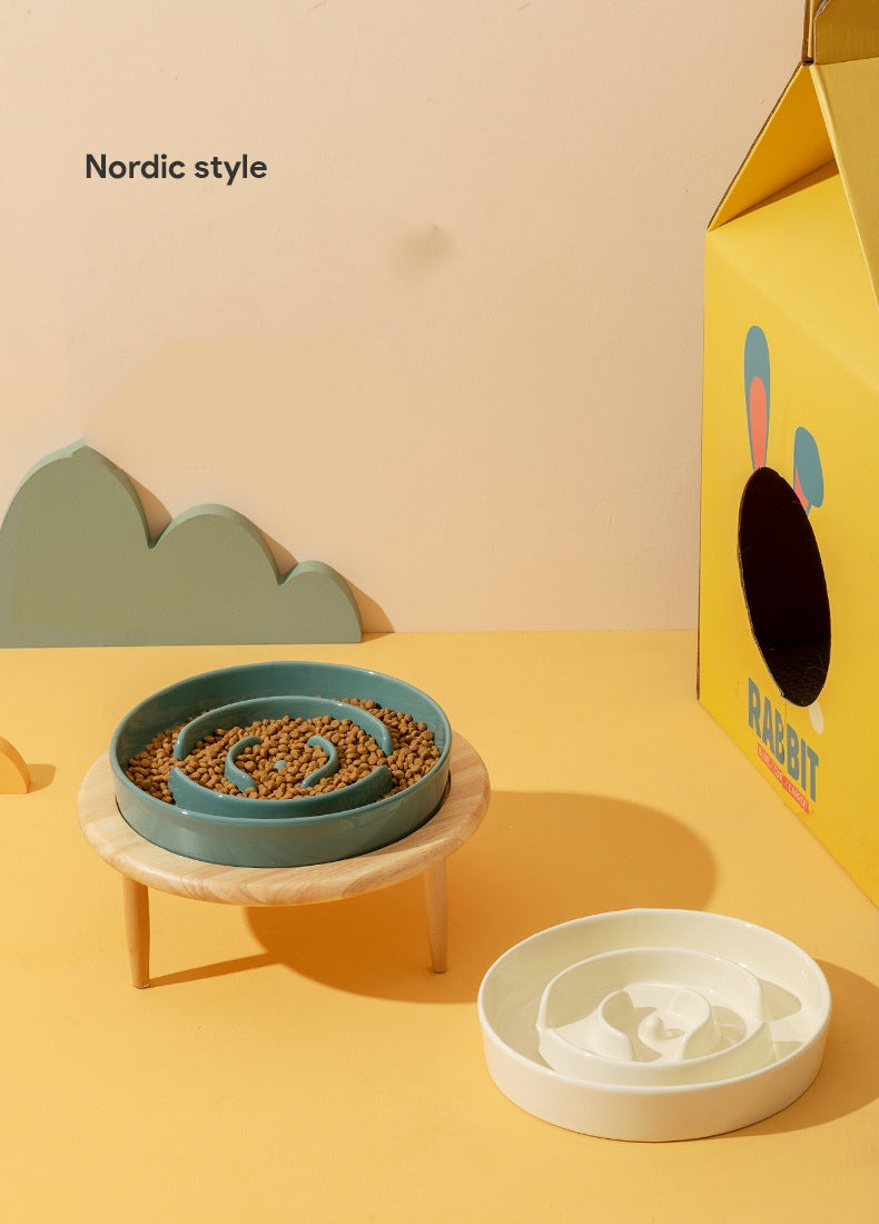 KFX-1710909 Ceramic Slow Feeding Bowl for Dogs with Neck Protection - Available in Multiple Colors