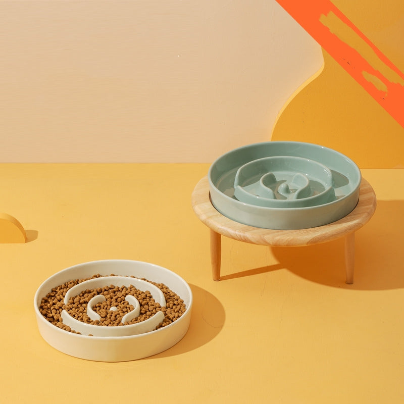 KFX-1710909 Ceramic Slow Feeding Bowl for Dogs with Neck Protection - Available in Multiple Colors