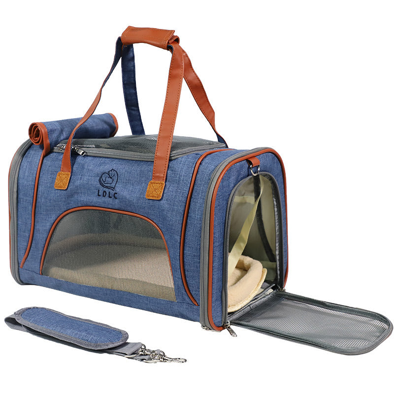 KFX-1711165 Multi-Color Pet Carry Bag with Nylon Mesh for Dogs Up to 12 Jin, Eco-Friendly Fabric, 46x26x28cm