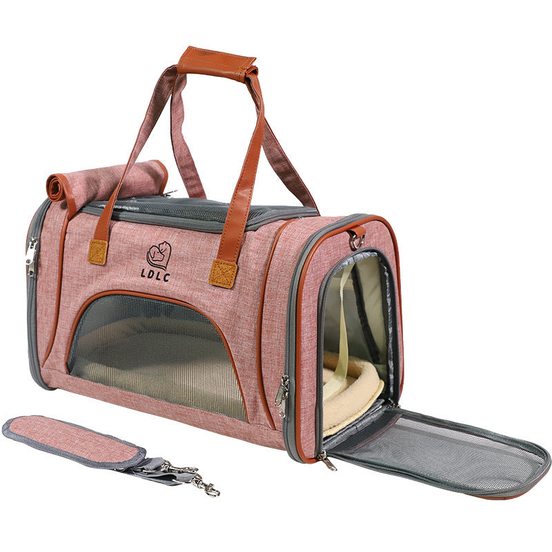 KFX-1711165 Multi-Color Pet Carry Bag with Nylon Mesh for Dogs Up to 12 Jin, Eco-Friendly Fabric, 46x26x28cm
