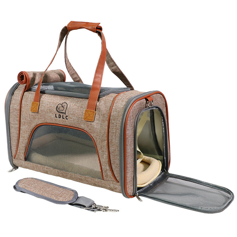 KFX-1711165 Multi-Color Pet Carry Bag with Nylon Mesh for Dogs Up to 12 Jin, Eco-Friendly Fabric, 46x26x28cm