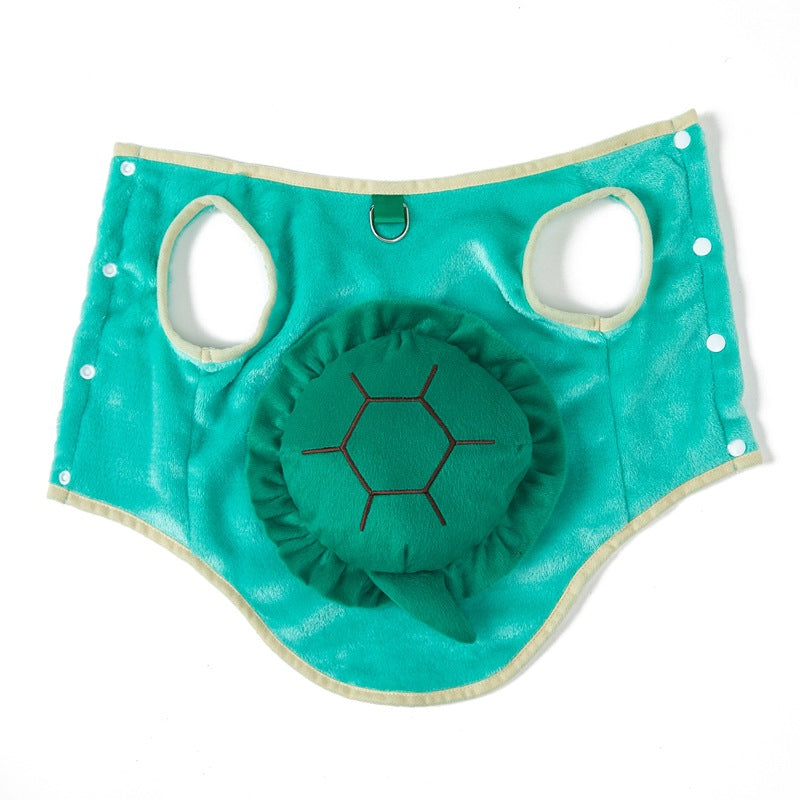 KFX-1713085 Cute Green Turtle Flannel Pet Clothing for Dogs and Cats - Sizes S to XXL