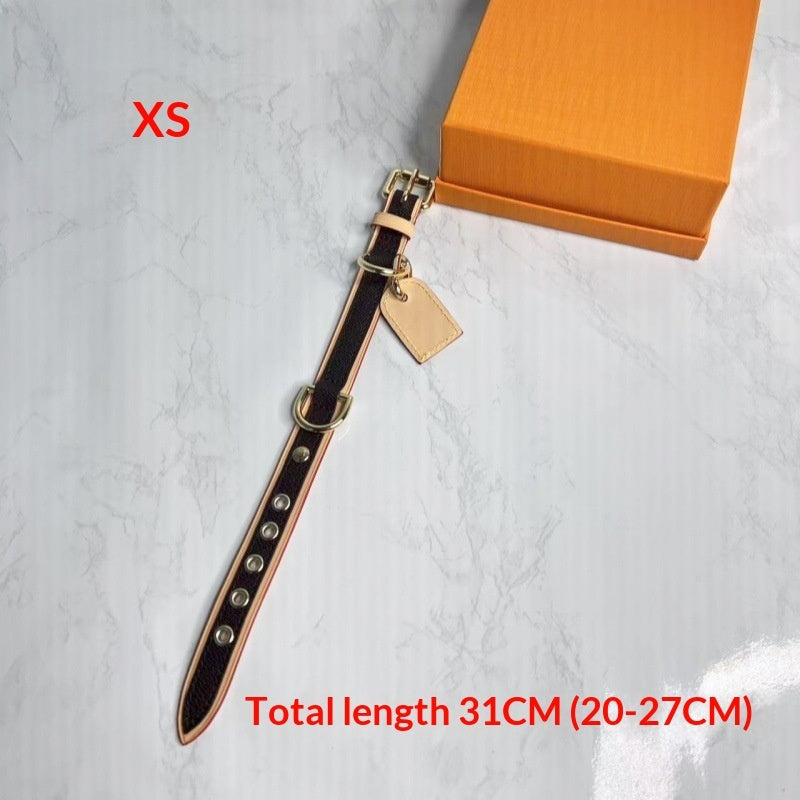 KFX-1716669 Japanese and Korean-Style Leather Pet Collar in Various Sizes