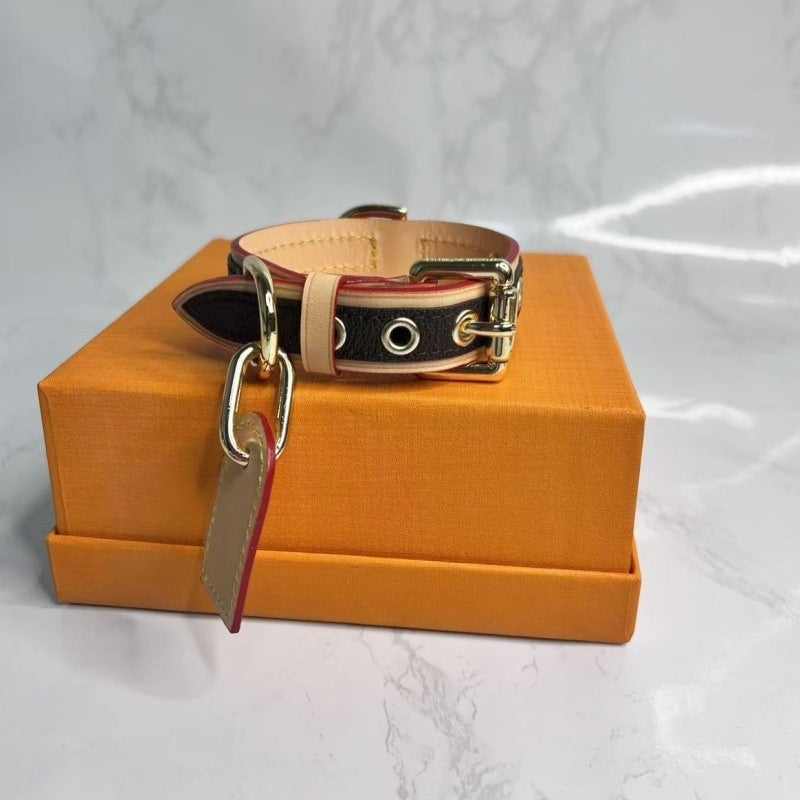 KFX-1716669 Japanese and Korean-Style Leather Pet Collar in Various Sizes