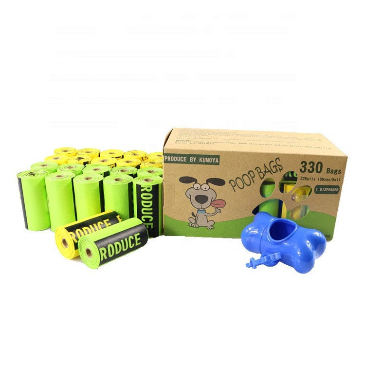 KFX-1716925 Degradable Dog Poop Bags - 24 Rolls, Eco-Friendly, Biodegradable Material, Convenient Size 23x33cm & 20x23cm
