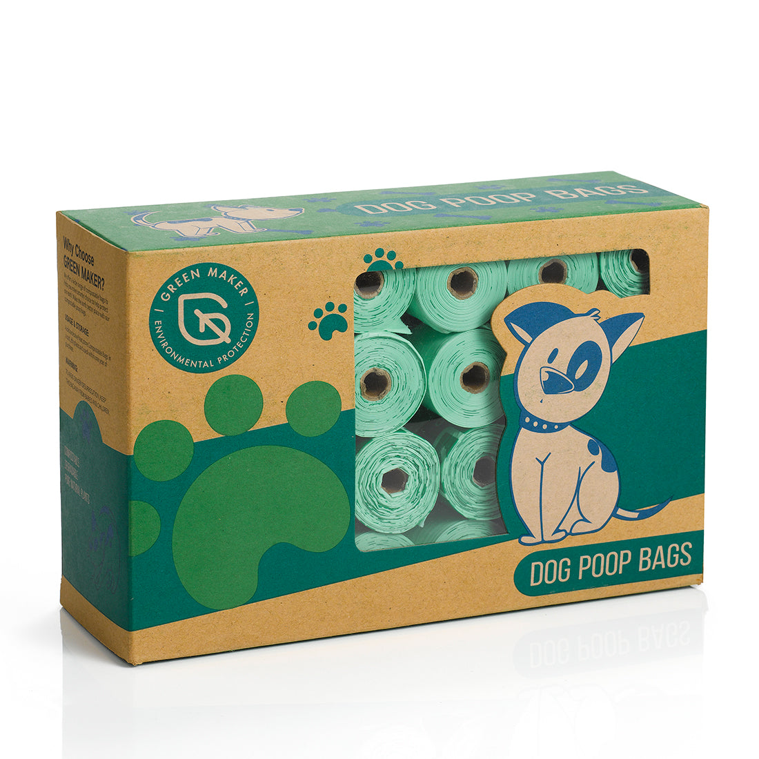 KFX-1716925 Degradable Dog Poop Bags - 24 Rolls, Eco-Friendly, Biodegradable Material, Convenient Size 23x33cm & 20x23cm