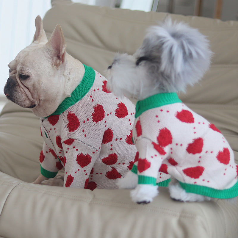 KFX-1718461 Cozy Green Cotton Sweater for Dogs - Autumn and Winter Wear