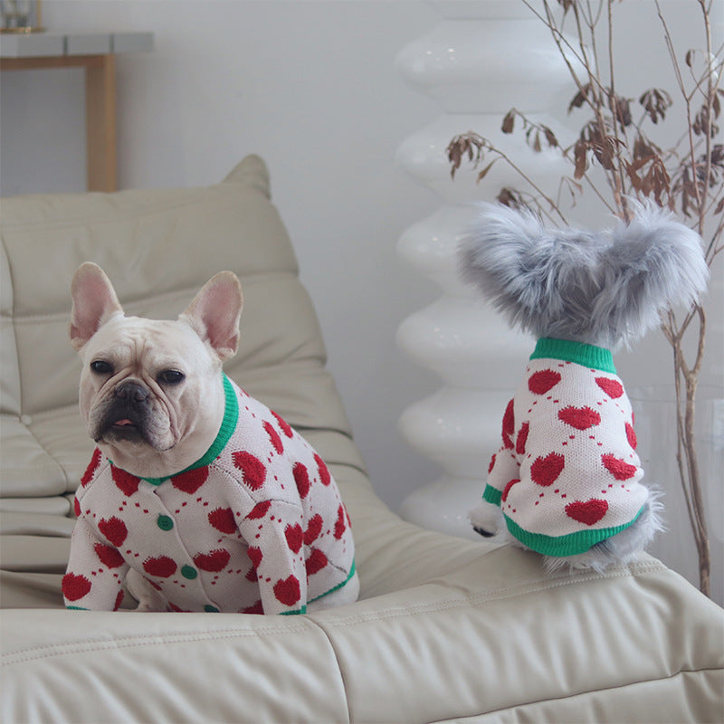 KFX-1718461 Cozy Green Cotton Sweater for Dogs - Autumn and Winter Wear