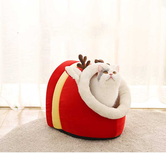 KFX-1720509 Cozy Cotton Christmas Igloo Pet Nest Mat for Warmth and Comfort