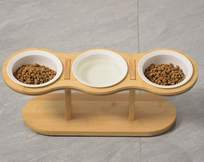 KFX-1720637 Wooden Removable Neck Protector for Dogs and Cats with Food Basin